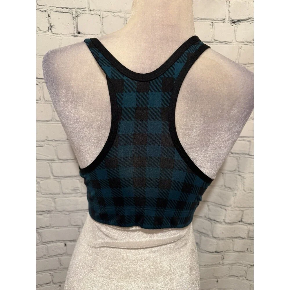 PINK Victoria’s Secret Ultimate Unlined Women’s Blue Black Plaid Sport Bra Large